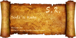 Soós Kada névjegykártya